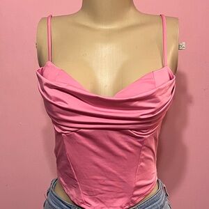 Elegant Pink Draped Camisole